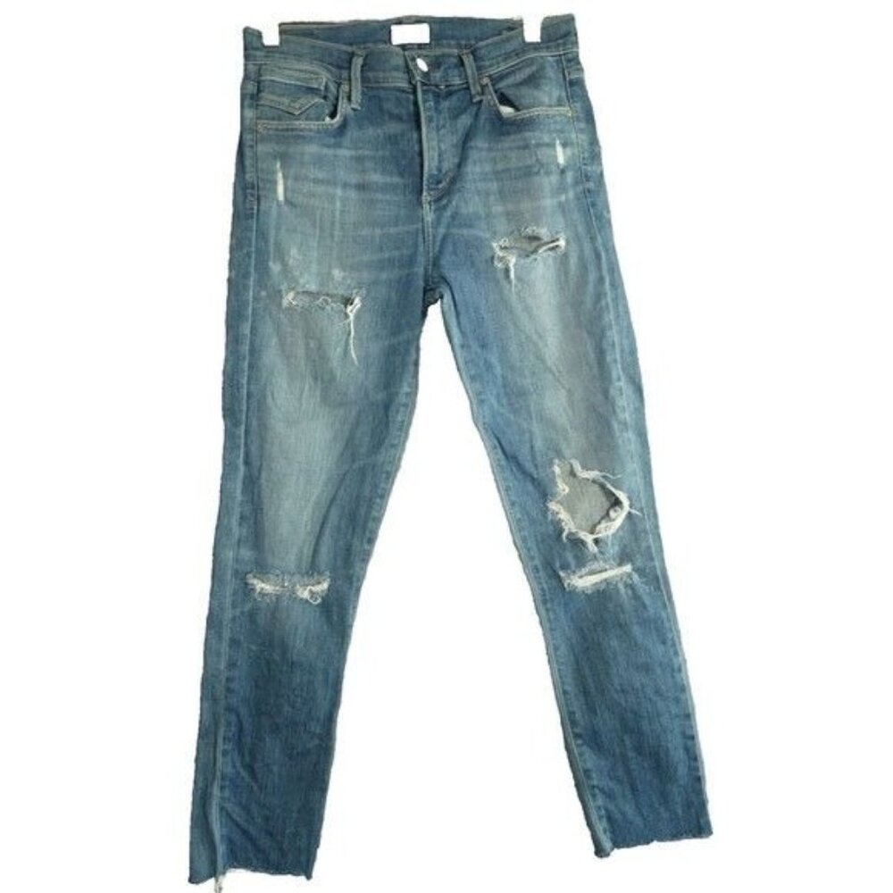 AGOLDE Womens 27Jeans Sophie High Rise Skinny Cannes Distressed